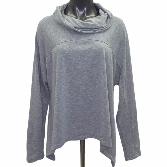 90 Degree Asymmetrical Cowl Neck Yoga Top XL - Picture 1 of 9